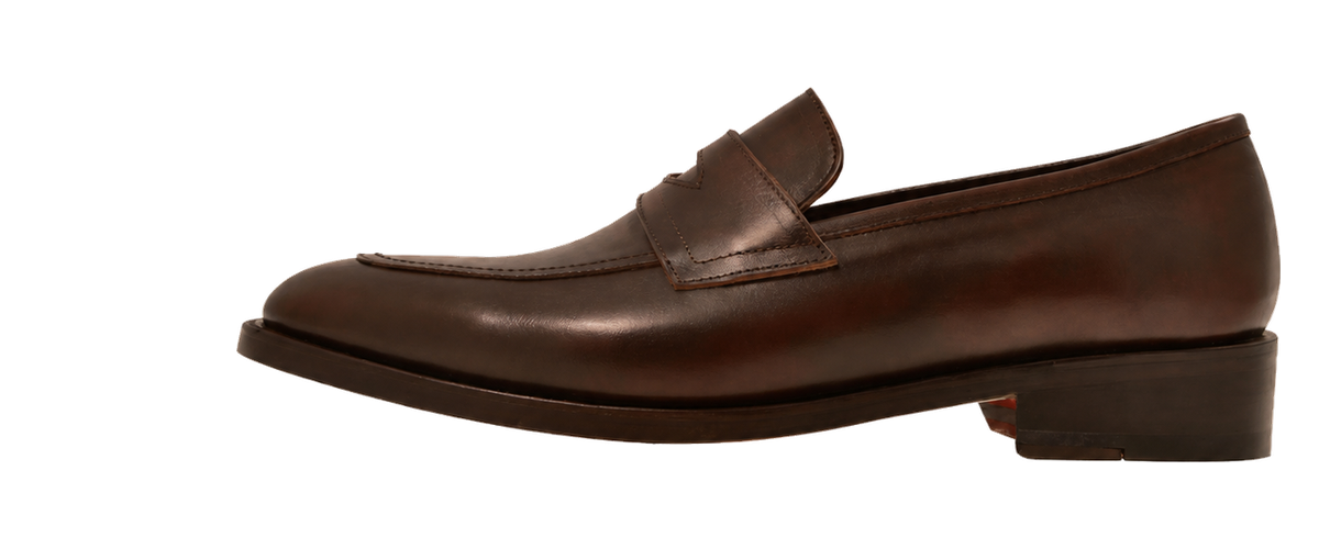 Brown penny loafer